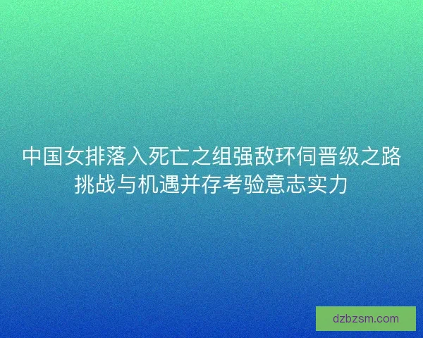 中国女排落入死亡之组强敌环伺晋级之路挑战与机遇并存考验意志实力